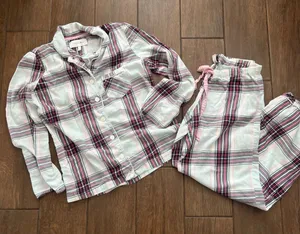 Victoria's Secret Dreamer Flannel 2 pc Pajama Set Multi Plaid sz XS thumbnail 1
