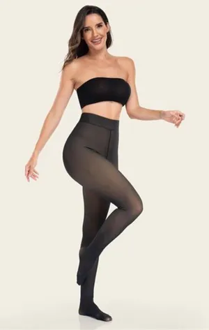 Black Sheer Control Top Tights - Women Hosiery thumbnail 1