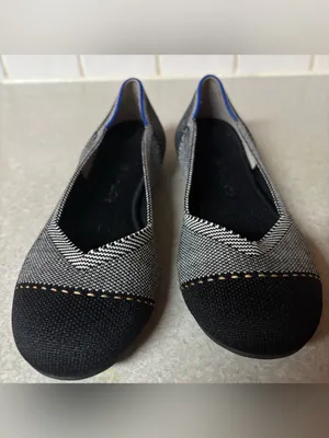 Rothy’s The Flat Gray Mist Captoe Classic Office Minimalist Preppy Ballet Flat 7 thumbnail 3
