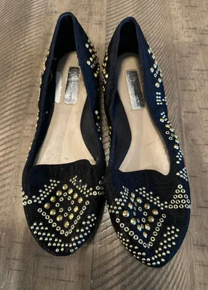 INC International Concepts‎ Black Studded Loafer Flats - Size 81/2 thumbnail 1