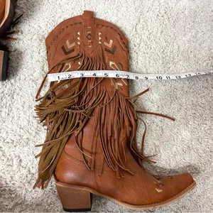 Brown Fringe Western Boots Size 9 thumbnail 12