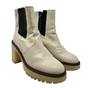 Free People James Chelsea Boots Ankle Leather Bone Cream White Size‎ 39 US 8.5 thumbnail 5