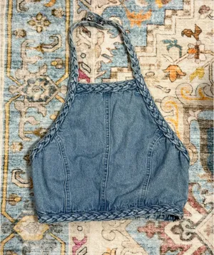 Denim Halter Top Blue thumbnail 1