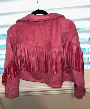 Forever 21 Pink Fringe Suede Jacket thumbnail 1