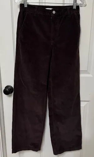 Aritzia x TNA chunky brown straight leg corduroy pants‎ size 0 thumbnail 1