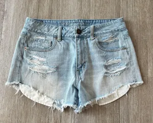American Eagle Womens Light Wash Hi-Rise Shorts - 6 thumbnail 1