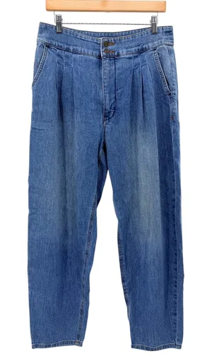 Anthropologie Pilcro Barrel Balloon Leg Jeans Blue Pleated Relaxed Fit Womens 30 thumbnail 1