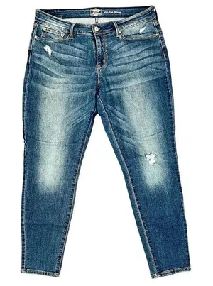 Signature Levi Strauss Gold Mid-Rise Skinny Distressed Jeans 12S thumbnail 1