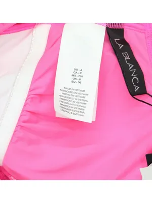 La Blanca Womens Island Goddess Ruffled Plunge One Piece Swimsuit Bright Pink 4 thumbnail 3