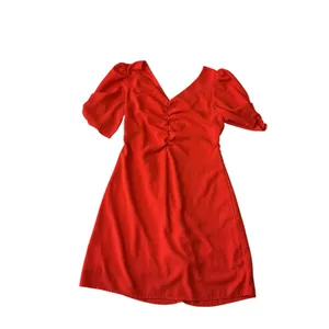 She +‎ Sky Red Ruched V-Neck Puff Sleeve Mini Dress SS8873 Womens Size Medium thumbnail 9