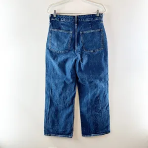 J. Crew Curvy Full Length Slim Wide Leg Jeans in All Day Stretch Blue 30 / 10 thumbnail 4