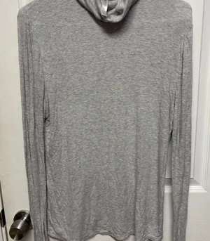 Fabletics Light Gray Turtleneck Sweater thumbnail 1