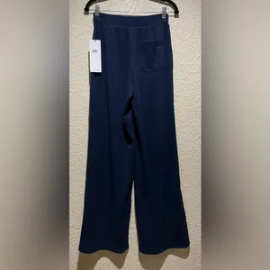 Alo Yoga NWT Muse Wide Leg Pants Navy Blue Relax Fit Size XS Front Pockets thumbnail 7