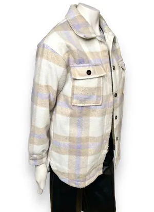 BTFBM Long Sleeve Button Down Plaid Flannel Shaket Size Medium Multiple thumbnail 6