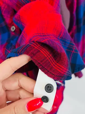 GAP Plaid Flannel Shirt M Red Blue 90s Grunge Soft Grunge Oversized thumbnail 4