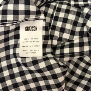 GRAYSON The Hero Black White Gingham Button Front Shirt Blouse Size 02 Small thumbnail 12