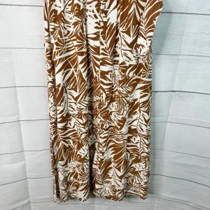 Melloday Womens size Medium Linen Blend Safari Tropical Belted Midi Dress thumbnail 6