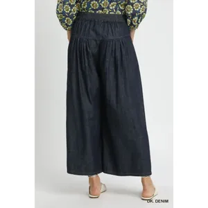 Umgee Stone Washed Wide-Leg Button-Front Culottes -‎ Large thumbnail 3