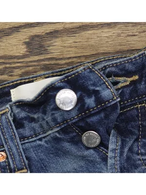 NWT Universal Thread Baggy Denim Jeans Button Fly Distressed Dark Wash Blue 6 thumbnail 7