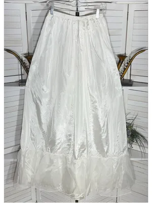 Vintage white lace skirt ruffled petticoat bridal wedding crinoline costume M thumbnail 1