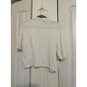 Cable‎ & Gauge White Open-Front Cardigan With Button-Detail Sleeves Size XL thumbnail 6