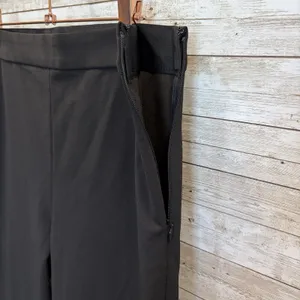 Express Womens M Pants Skyscraper‎ Super High Rise Black Flared Slit Hem Stretch thumbnail 3