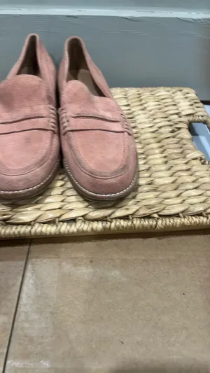 Pink Suede Loafers Madewell size 7.5 thumbnail 4