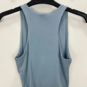 Lulus Feel Like Dancing Blue Crop Top Minimalist Stretch Jersey Basics Small NWT thumbnail 7