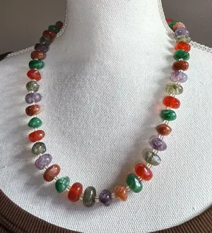 Vintage multi color nugget bead necklace thumbnail 6