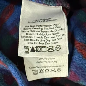 Eddie Bauer Blue Red Southwest Aztec 1/4 Zip Pullover Sweatshirt Fleece size M thumbnail 4