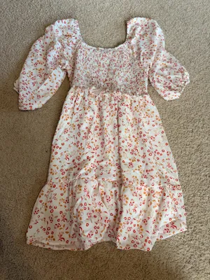 White Floral Dress thumbnail 1