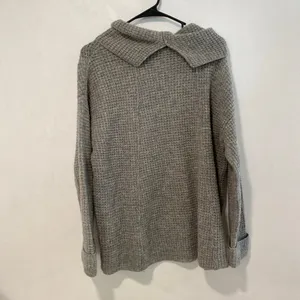 Free People Gray Waffle Knit Off Shoulder Sweater Size S Cozy Slouchy thumbnail 3