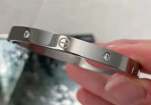 stainless steel love bangle bracelet Silver thumbnail 1