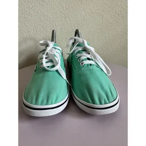 Vans Mint green lace-up sneakers featuring white rubber soles Women’s Size 10 thumbnail 8