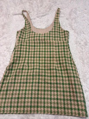Urban outfitters Green and Cream Plaid Sleeveless Dress thumbnail 2