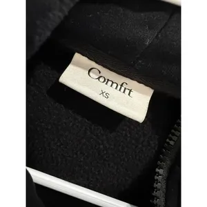 Comfrt Womens‎ XS Black Full Zip Hoodie Oversized Utility Sleeve Logo Sweatshirt thumbnail 6