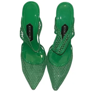 Jessica Rich Green Fish Net Slip-on Pump Shoes(Size 38) thumbnail 2