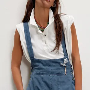 NEW Free People We The Free Keep On Ivory Cotton Slouchy Oversized Fit Polo Top thumbnail 1
