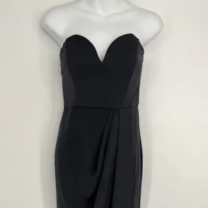 Shona Joy U Wire Bustier Draped Strapless Midi Dress Size 4 Gray Formal Wedding thumbnail 5