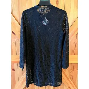 Anthropology Aryeh Black Tre Lace Women’s Dress Size Large (1677) thumbnail 6