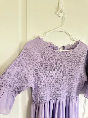 Jessakae NEW Smocked Bodice Lavender Midi Dress thumbnail 6