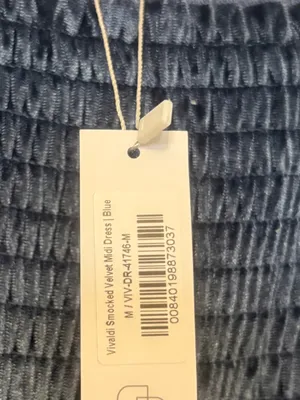 Baltic Born Blue Vivaldi Smocked Velvet Midi Dress Size Medium thumbnail 6