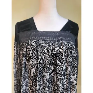 Sundance xs black velvet burnout silk‎ boho cottagecore whimsigoth flowy top thumbnail 2
