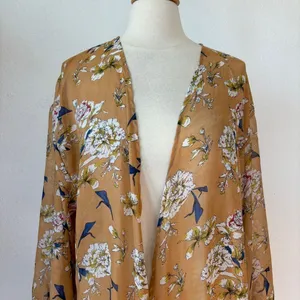 Emma & Grace Floral Long Sleeve Sheer Open Front Kimono Duster thumbnail 4