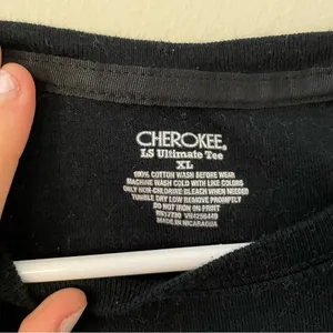 Cherokee black thermal long sleeved classic tee cotton top winter warm‎ comfort thumbnail 2