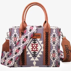 Wrangler‎ Women Aztec Southwestern Crossbody Tote Lavender Bag Purse thumbnail 1