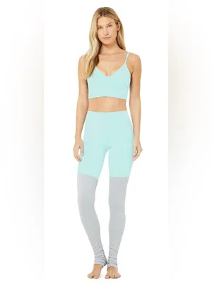 ALO YOGA High Waisted Goddess Legging in Blue Quartz Dove Grey Heather Sz. XXS thumbnail 10