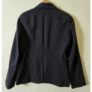 J.Crew Blazer Womens 4 Gray Pinstripe Wool Blend Single‎ Button Career Jacket thumbnail 5