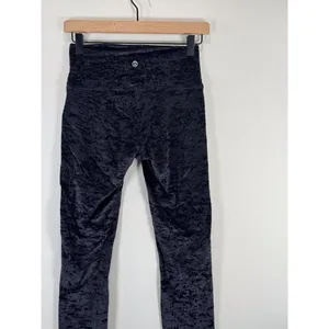 Lululemon Womens Leggings Black Velvet Wunder Lounge High Rise Tight 28" Size 6 thumbnail 9