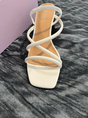 ILLUME - V White Strappy Block Heel Sandals by Lisa Vicky thumbnail 2